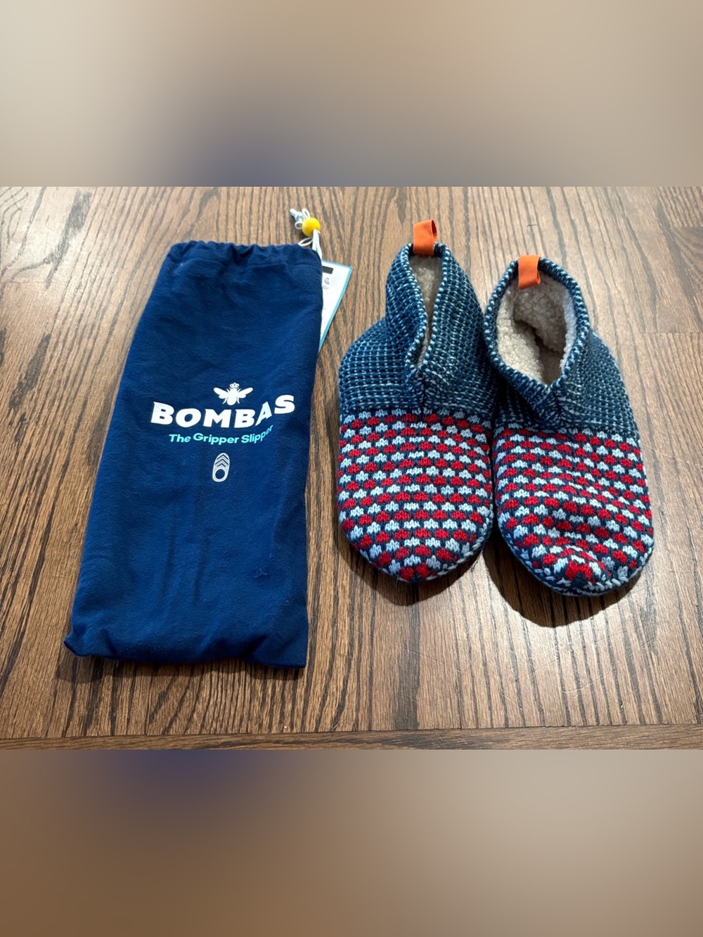 Bombas Gripper Sherpa Lined Slippers House Shoes Socks Size X-Small